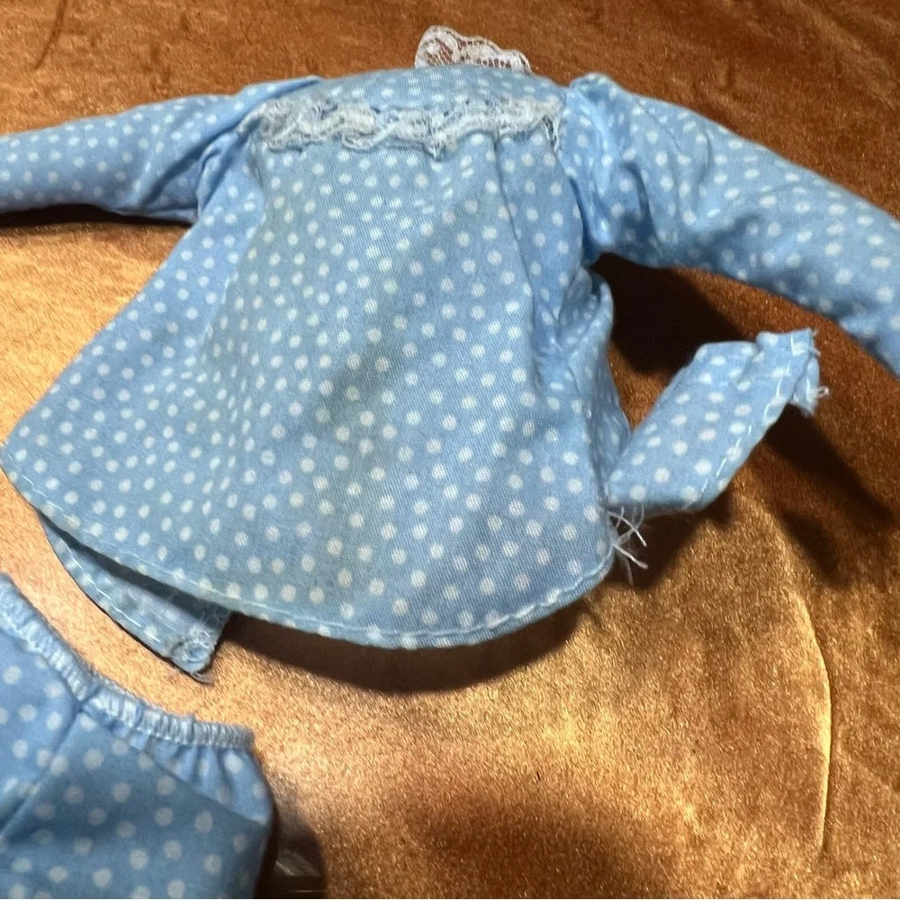 Vintage 90s Slumber Party Soft Body Barbie with blue pajamas crimped hair